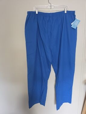 The Scrub Co. Unisex Blue Solid Elastic Waist Scrub Pants 2XL Medical Uniform